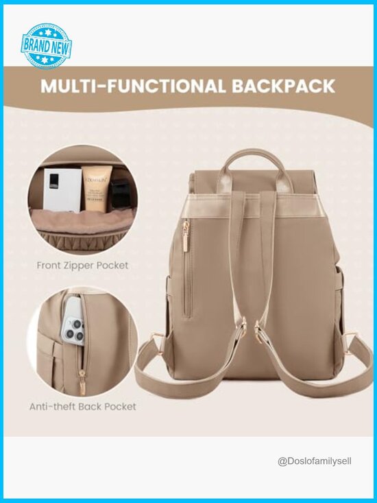 Quilted Backpack Purse Minimal Chic Anti-Theft Travel  display picture 2